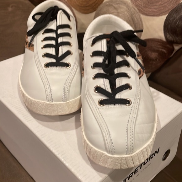 ☀️Tretorn wtNYLite25 Plus Vintage white/ tan + black multi leather suede ☀️ - Picture 2 of 10